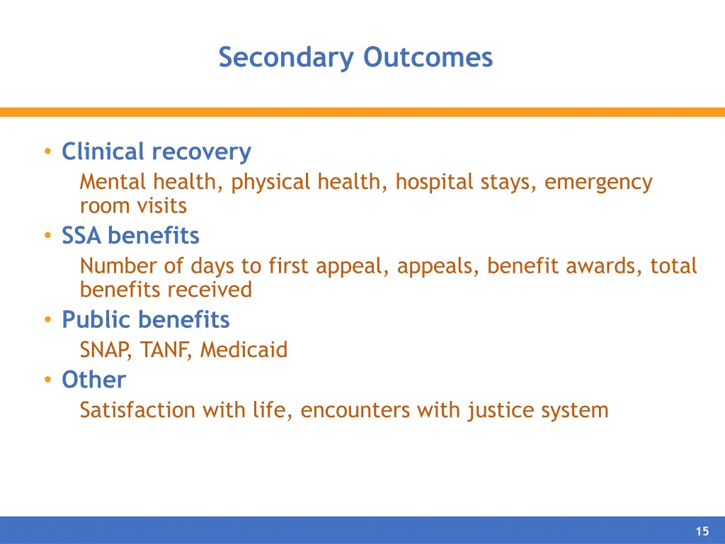 secondary outcomes