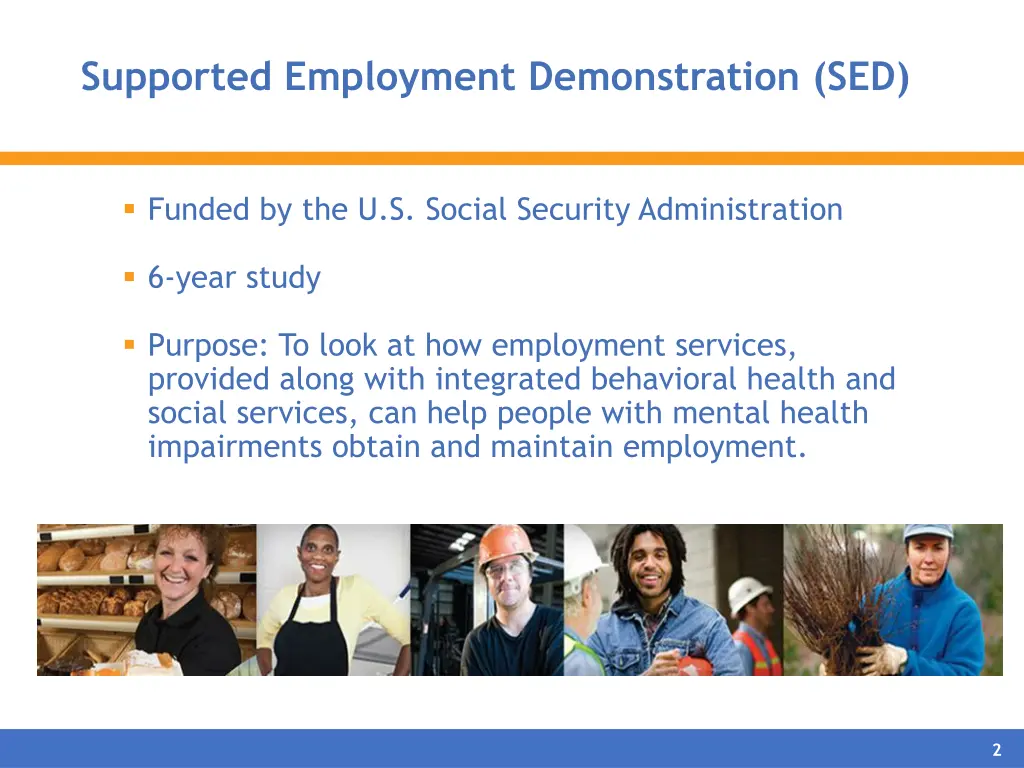 supported employment demonstration sed