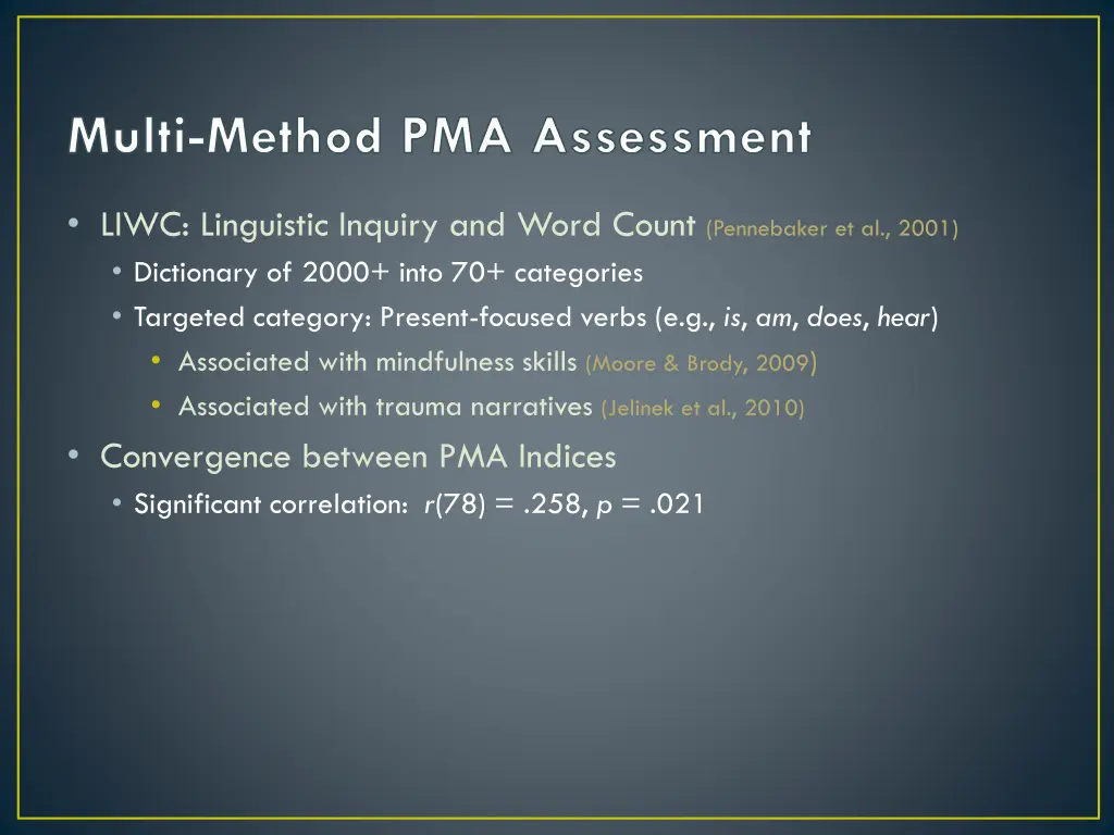 multi method pma assessment