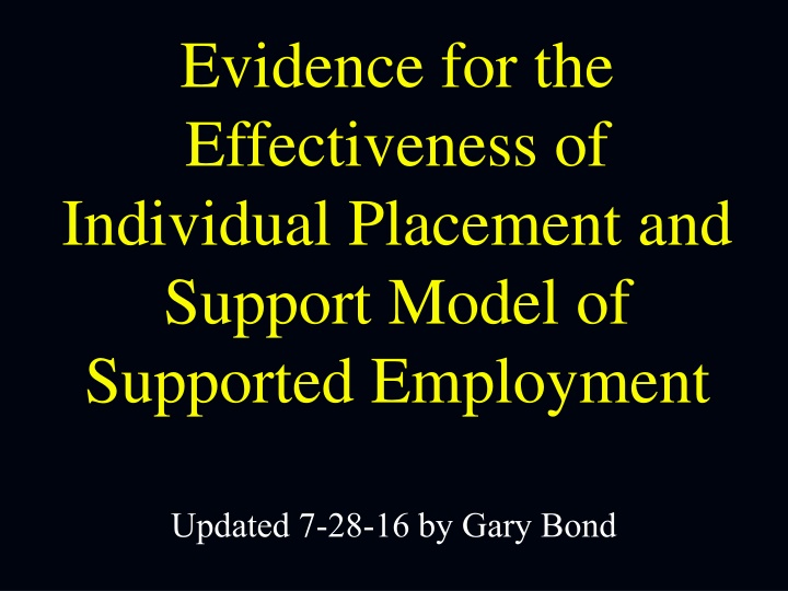 evidence for the effectiveness of individual