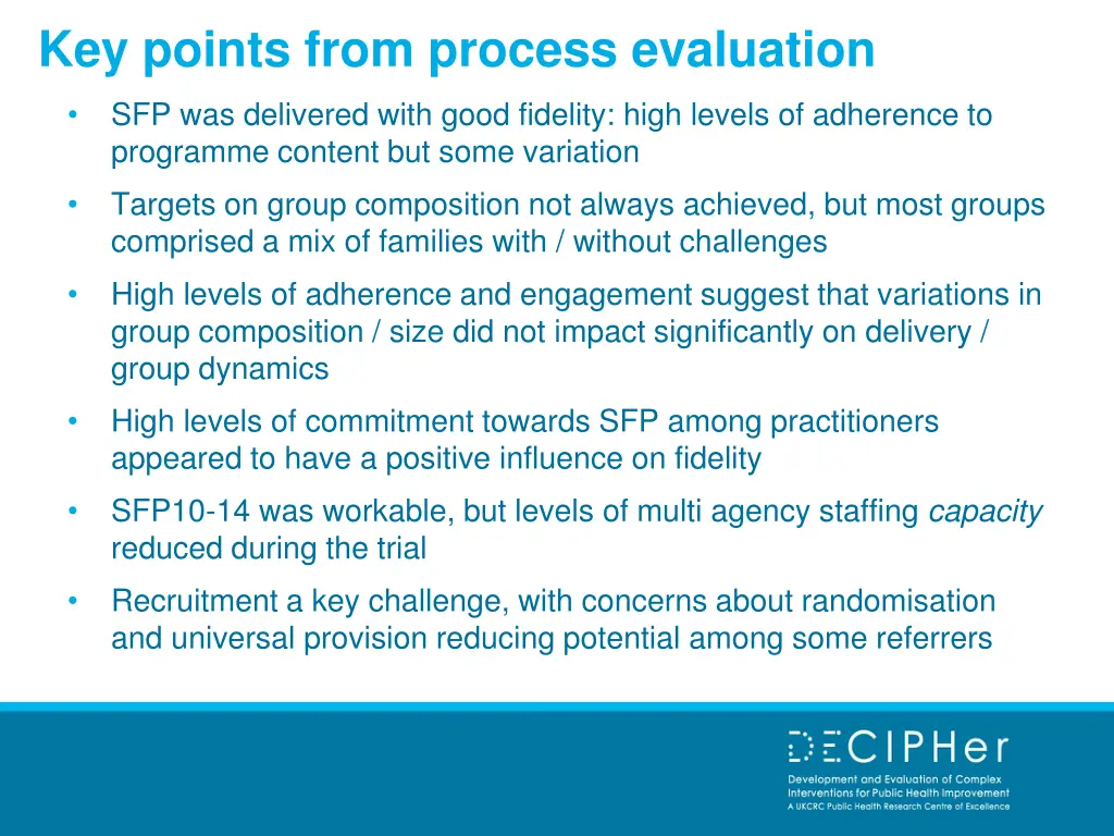 key points from process evaluation
