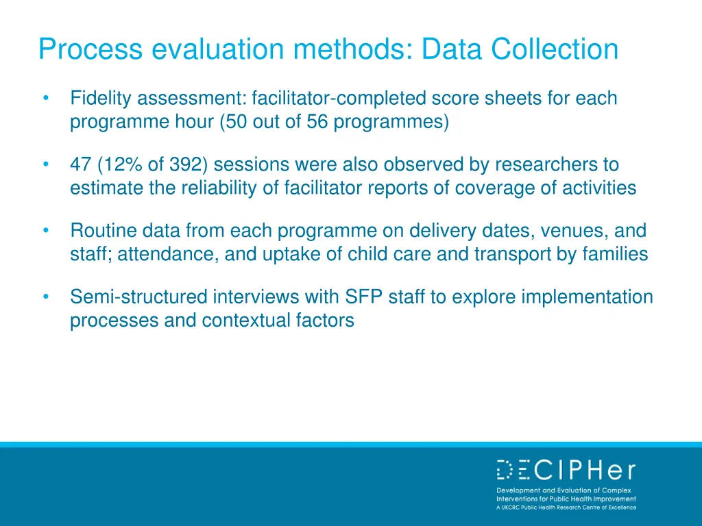 process evaluation methods data collection