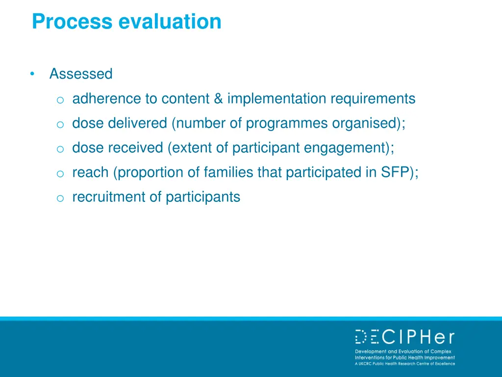 process evaluation