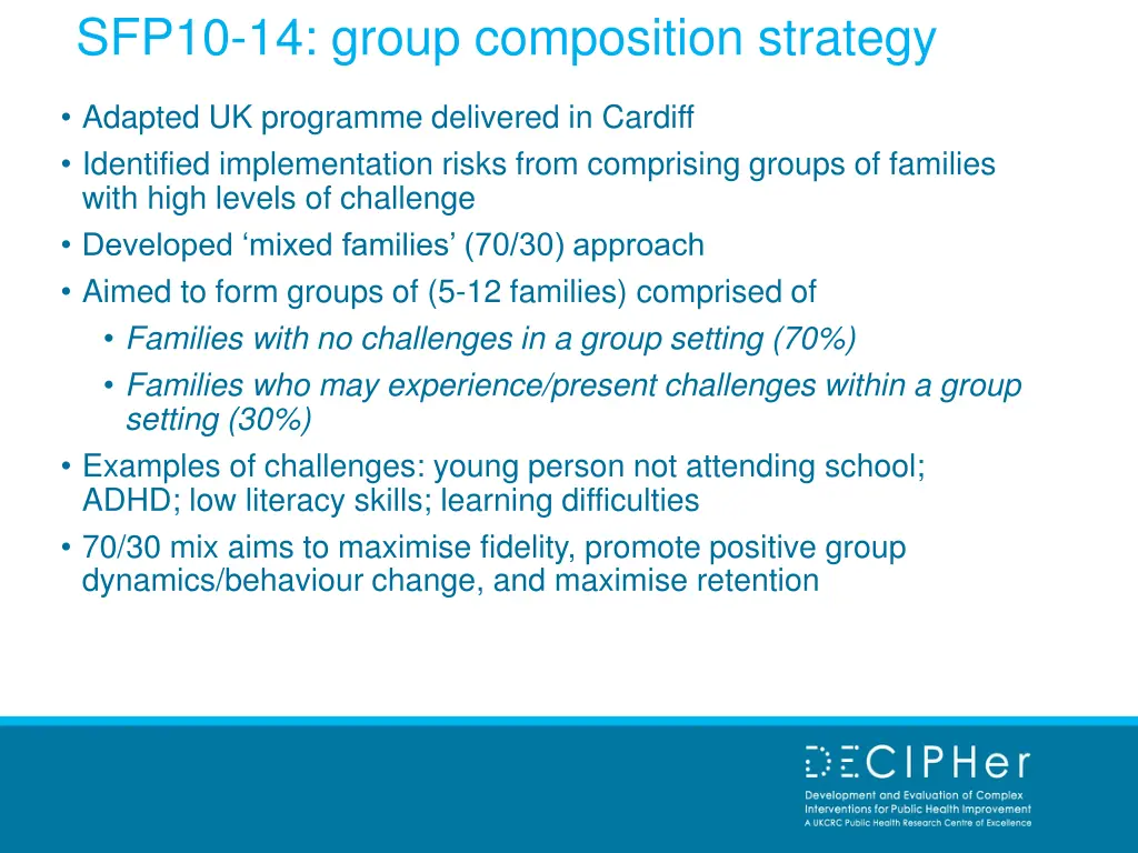 sfp10 14 group composition strategy
