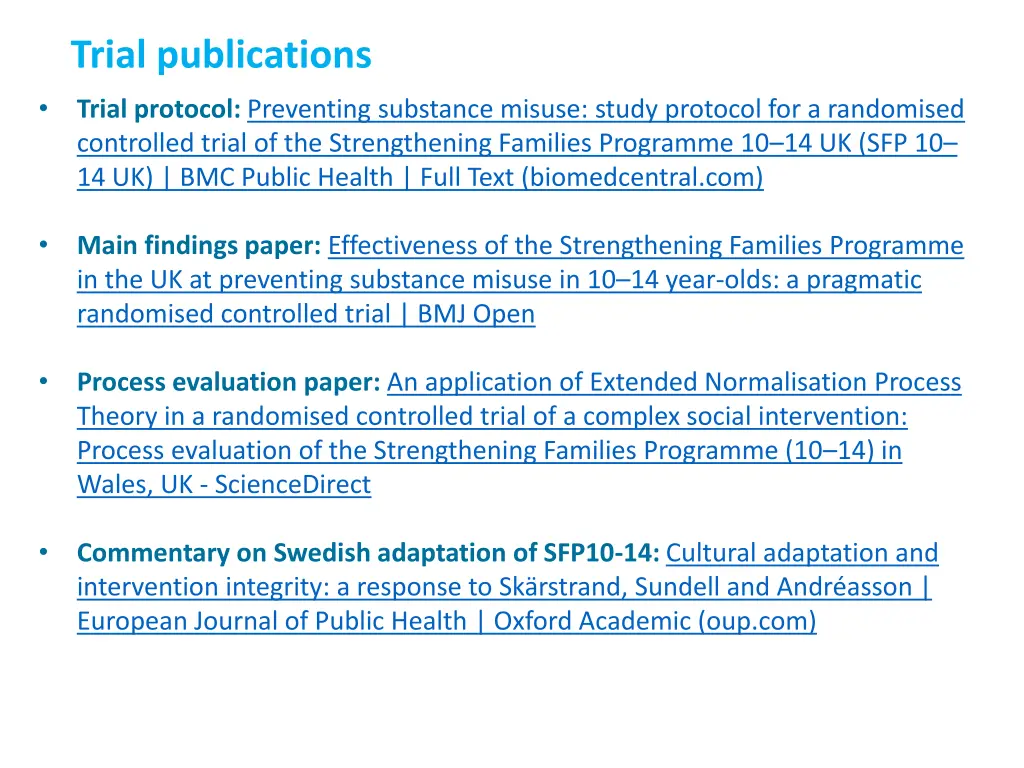 trial publications
