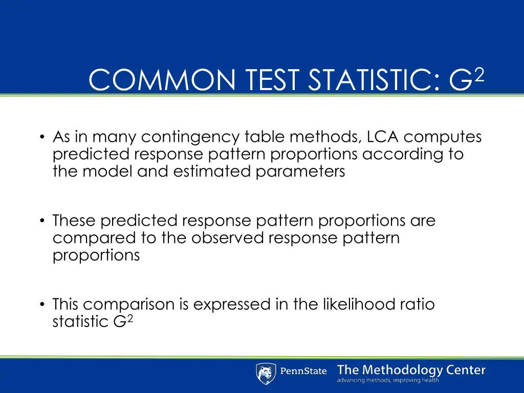 common test statistic g 2
