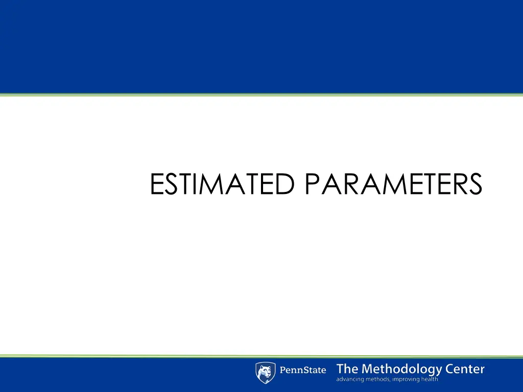 estimated parameters 1