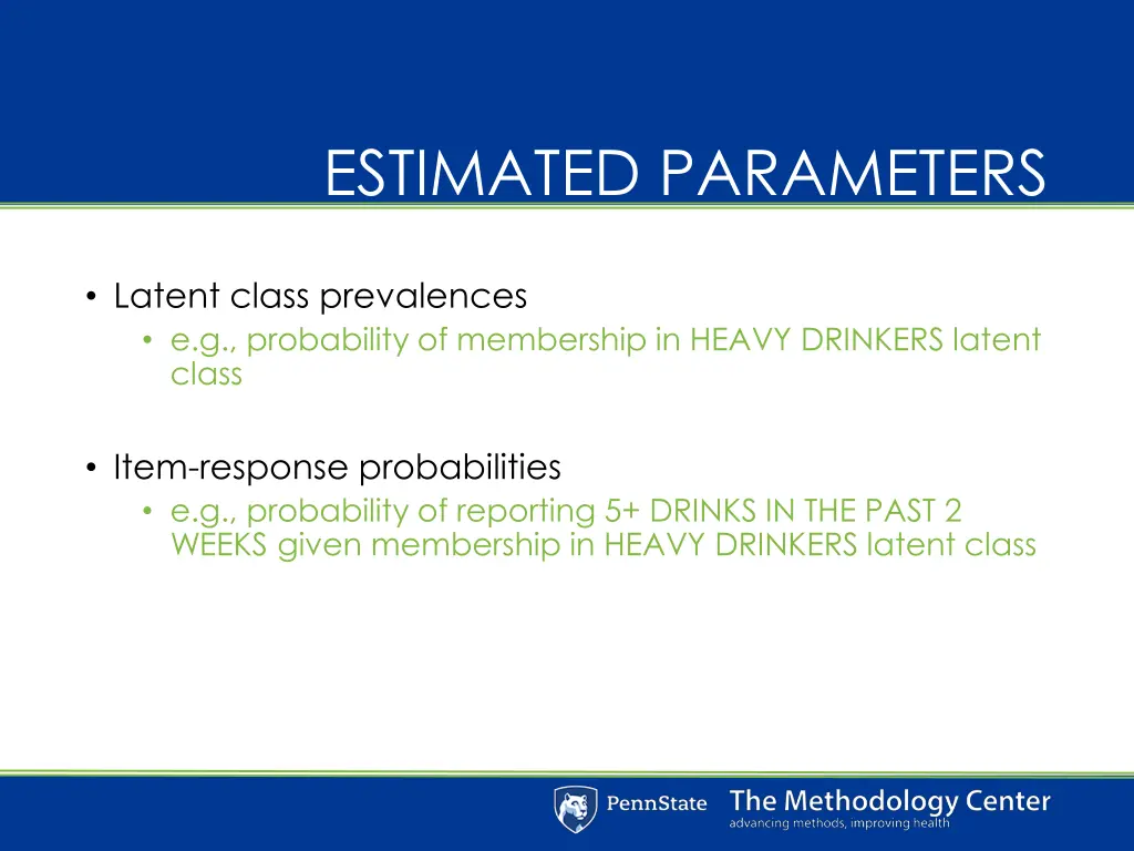 estimated parameters