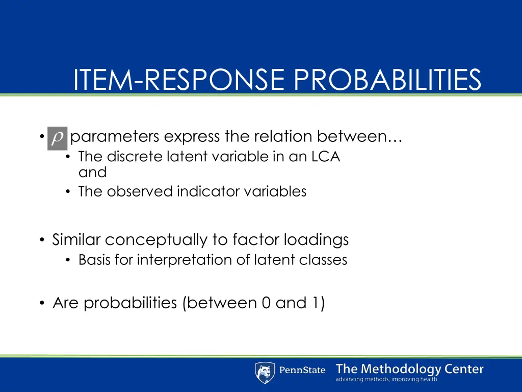 item response probabilities
