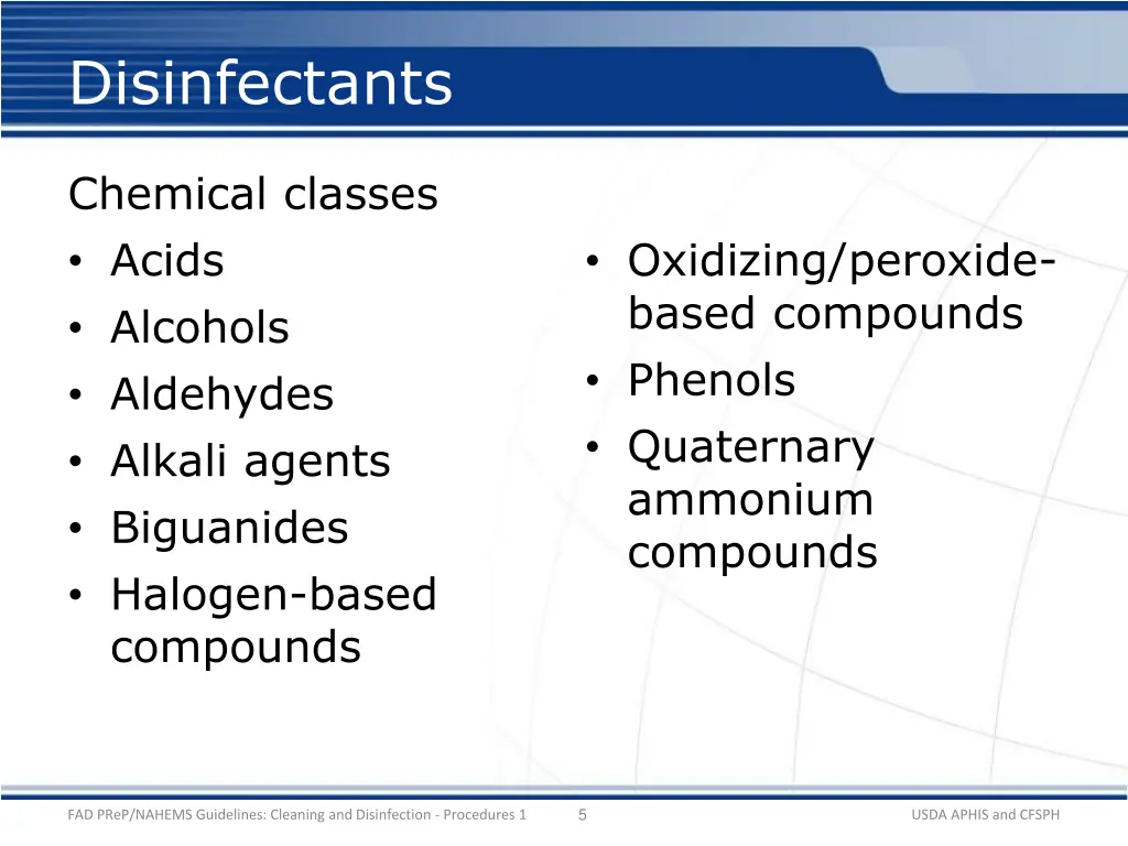 disinfectants