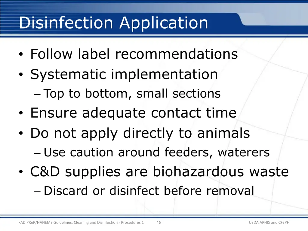 disinfection application