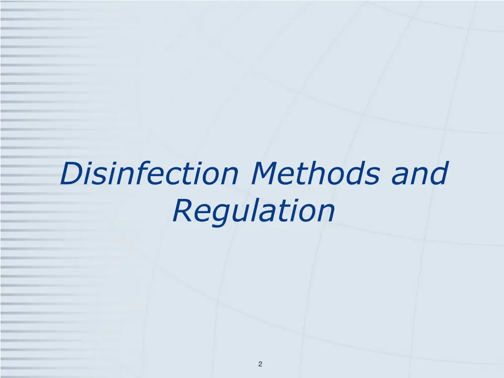 disinfection methods and regulation