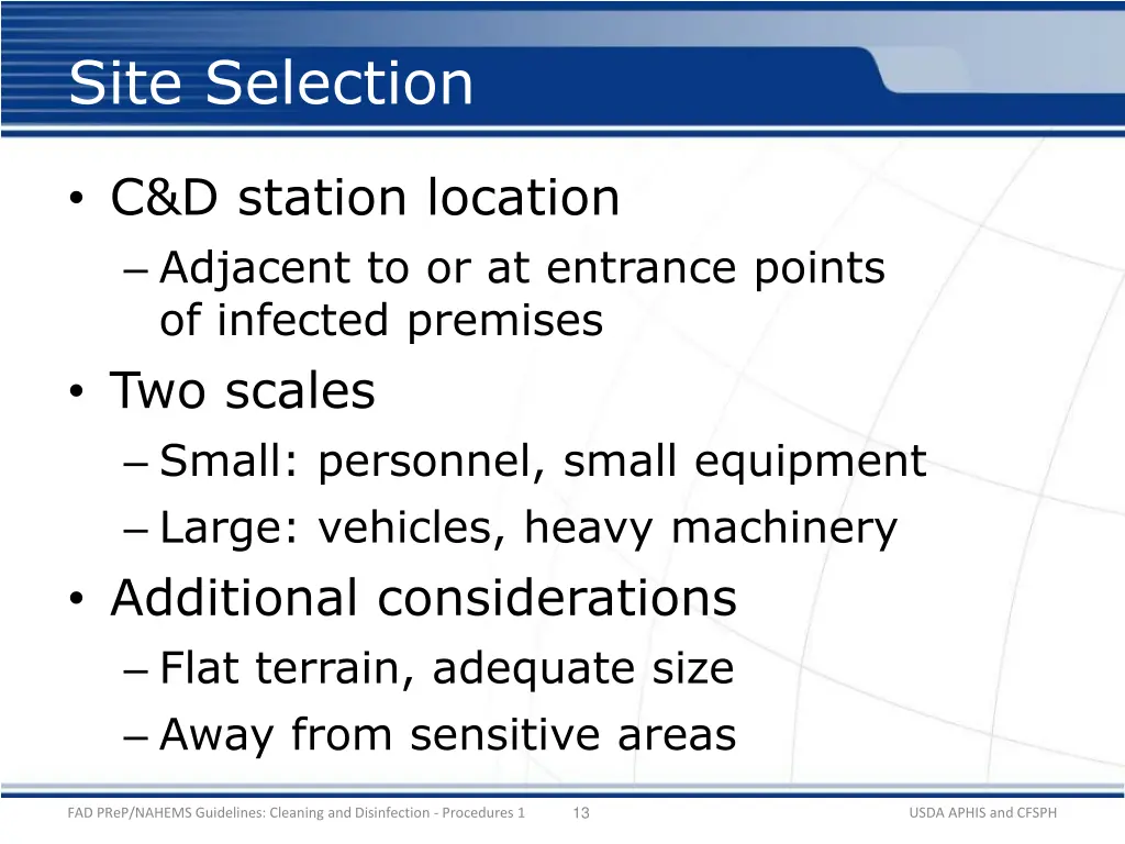site selection