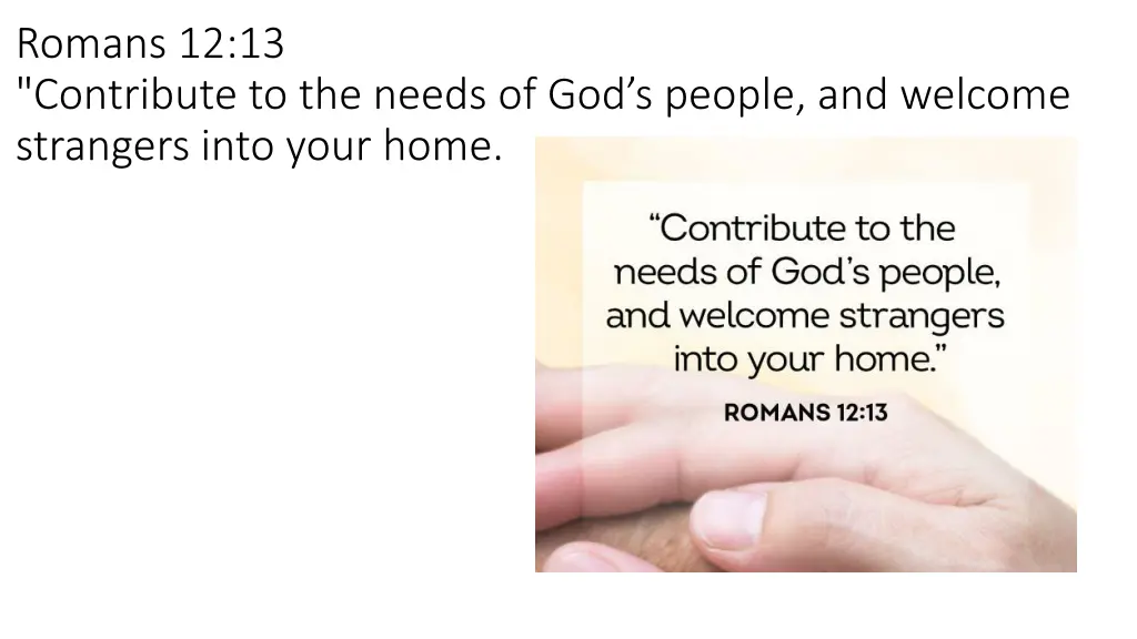 romans 12 13 contribute to the needs