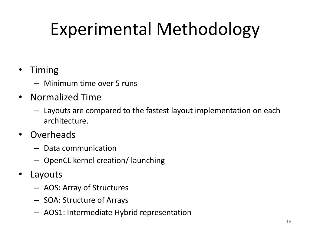 experimental methodology