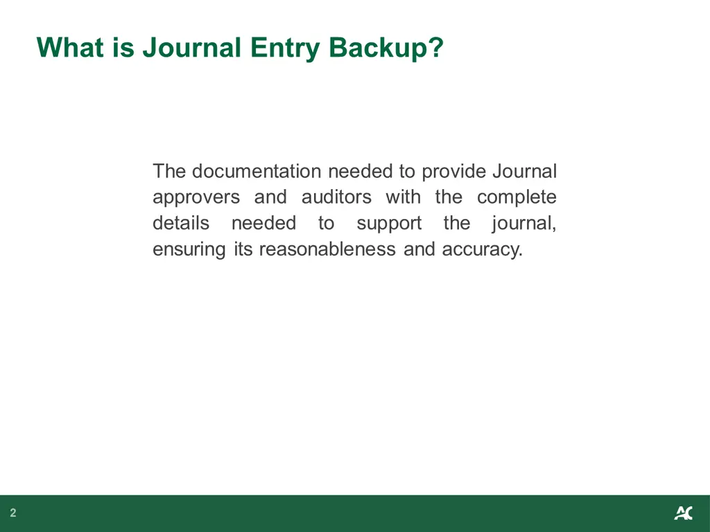 what is journal entry backup