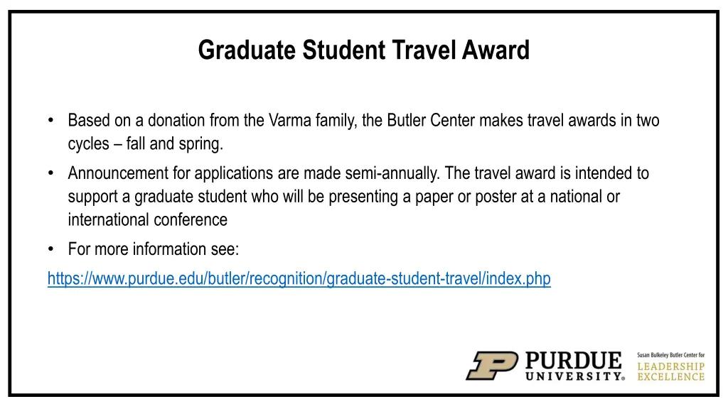 graduate student travel award