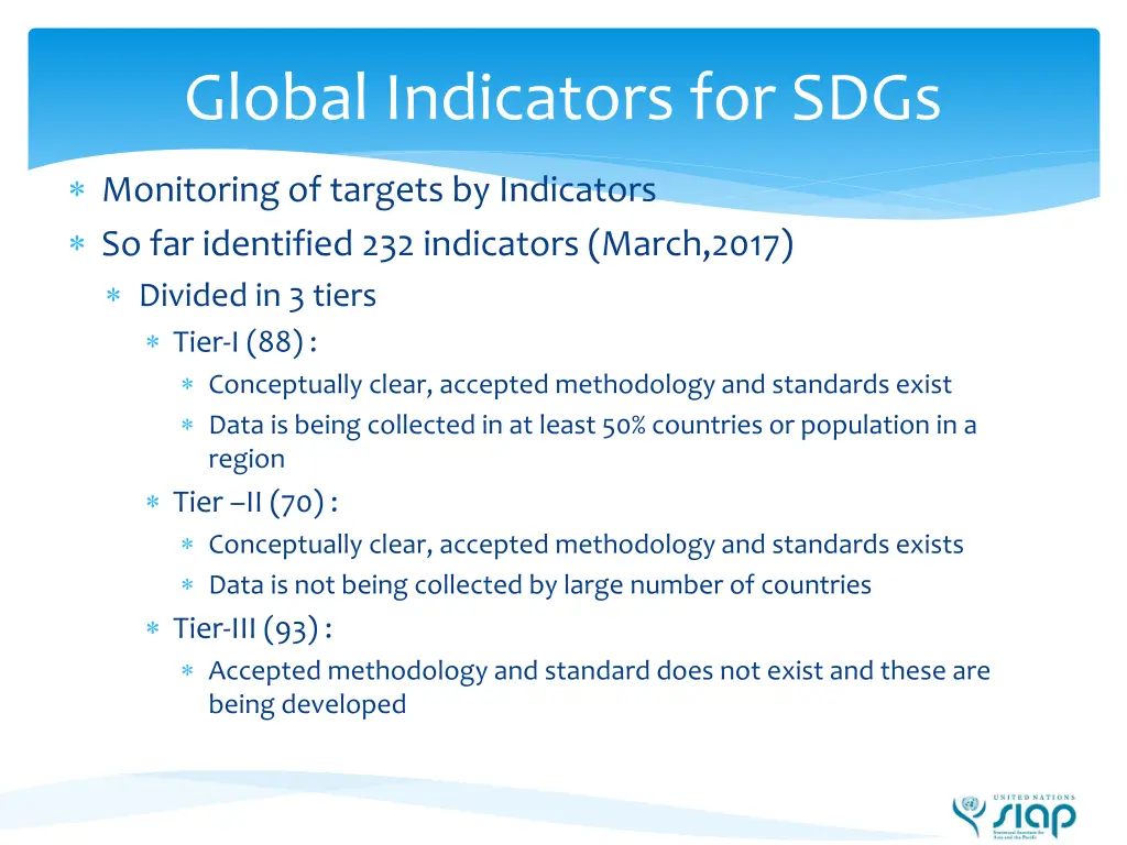 global indicators for sdgs