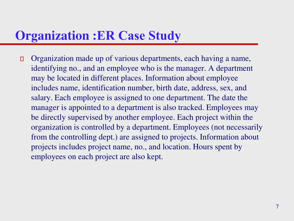 organization er case study