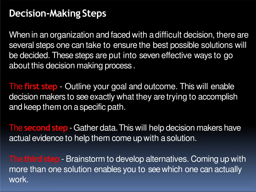 decision makingsteps