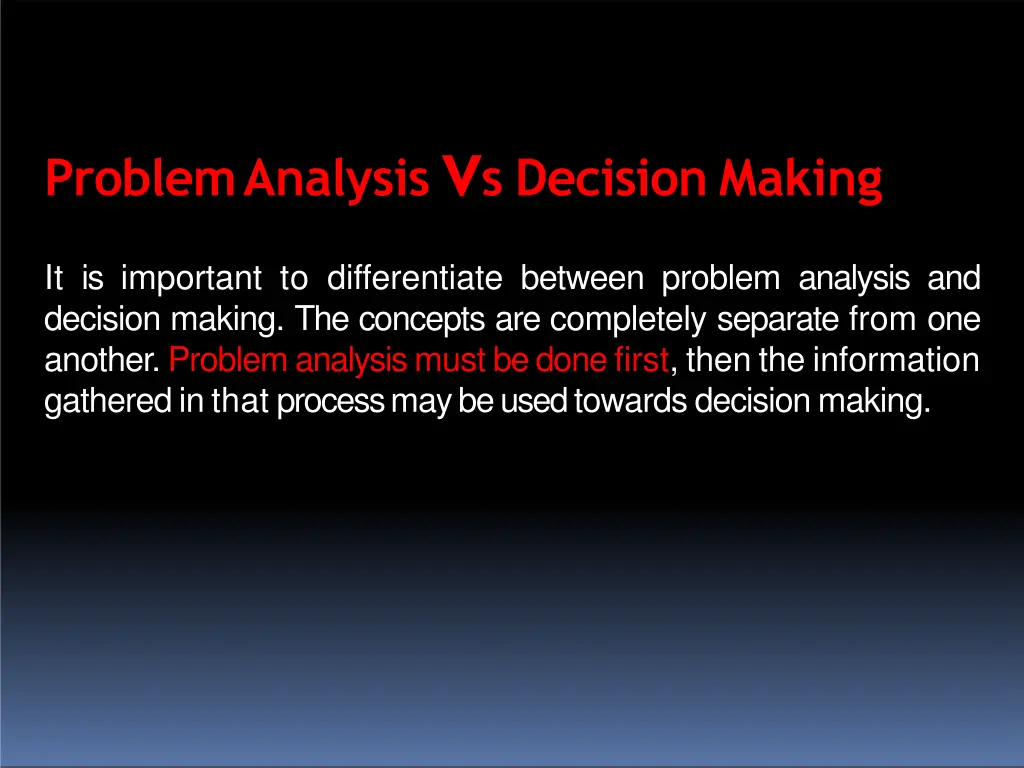 problemanalysis v s decision making