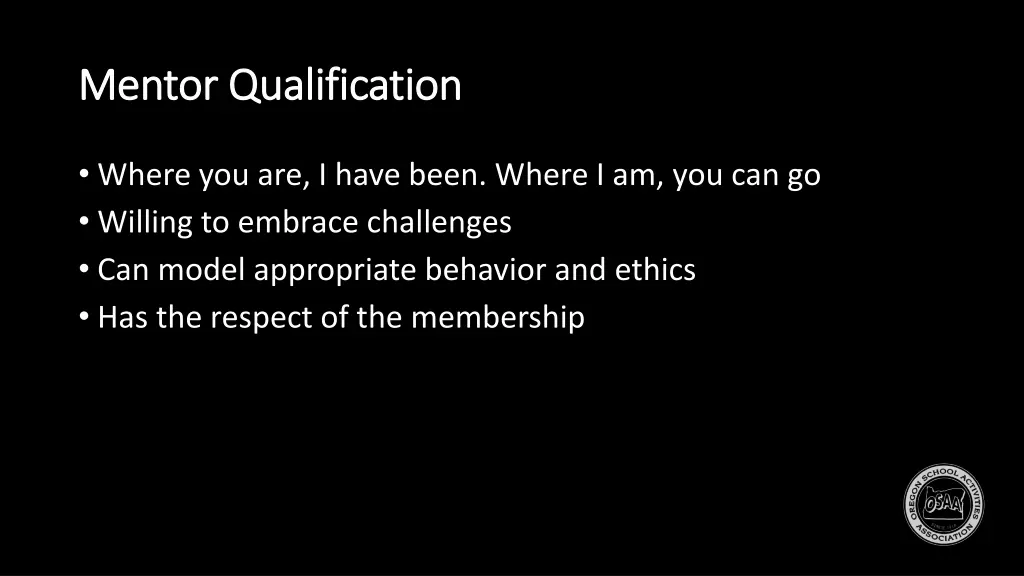 mentor qualification mentor qualification