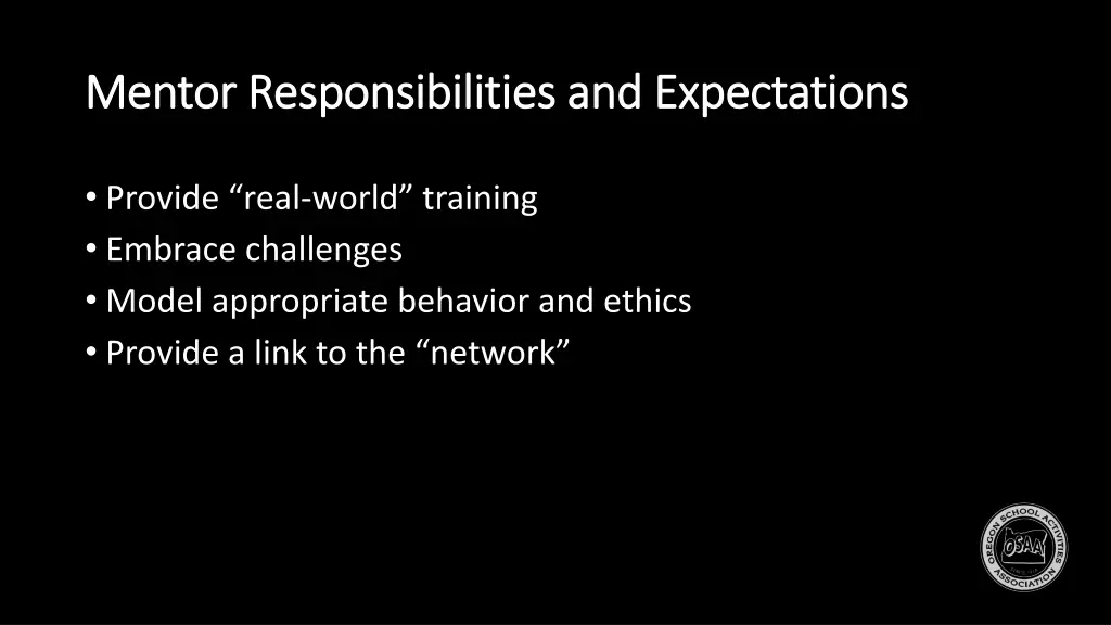 mentor responsibilities and expectations mentor