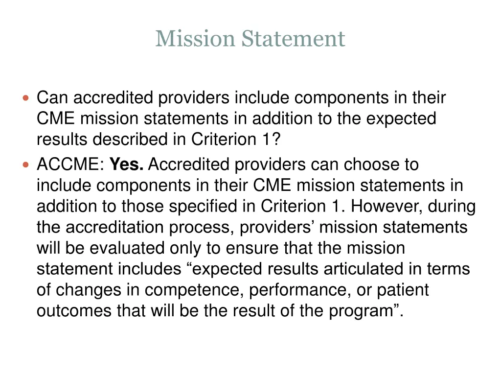 mission statement