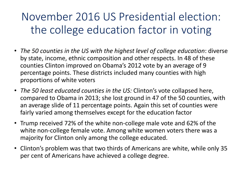 november 2016 us presidential election
