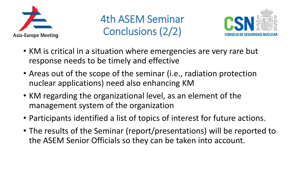4th asem 4th asem seminar conclusions