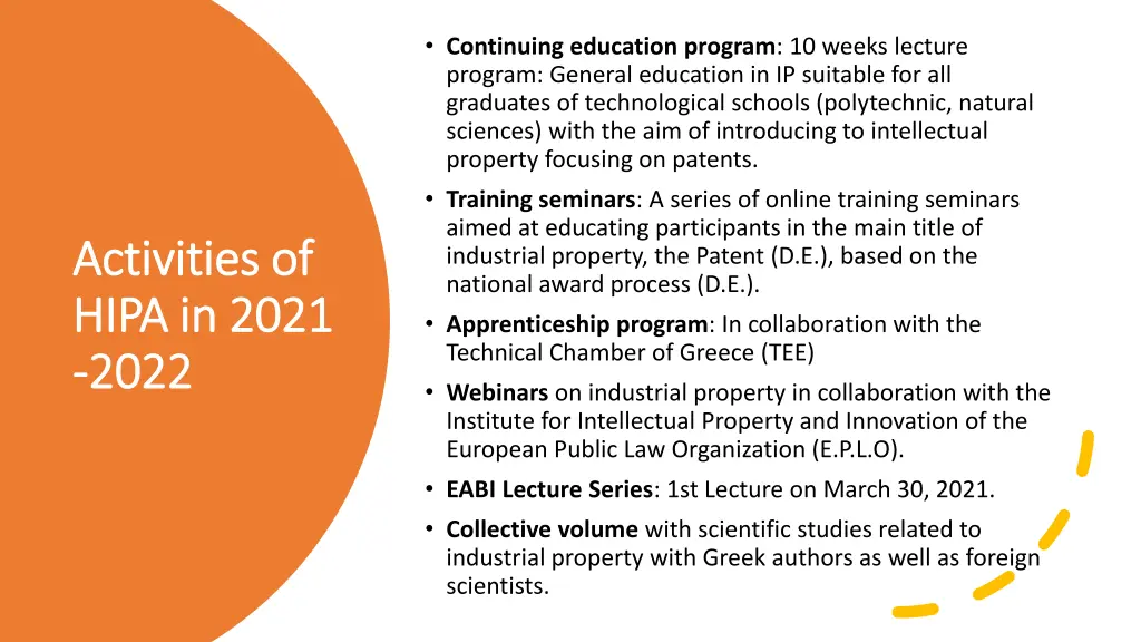 continuing education program 10 weeks lecture