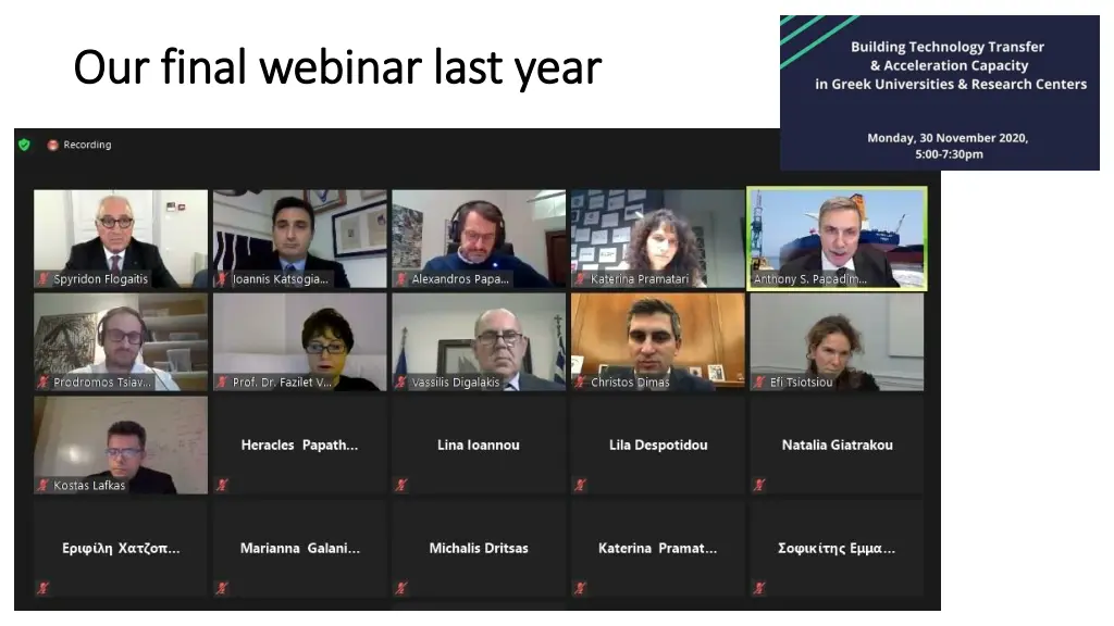 our final webinar last year our final webinar