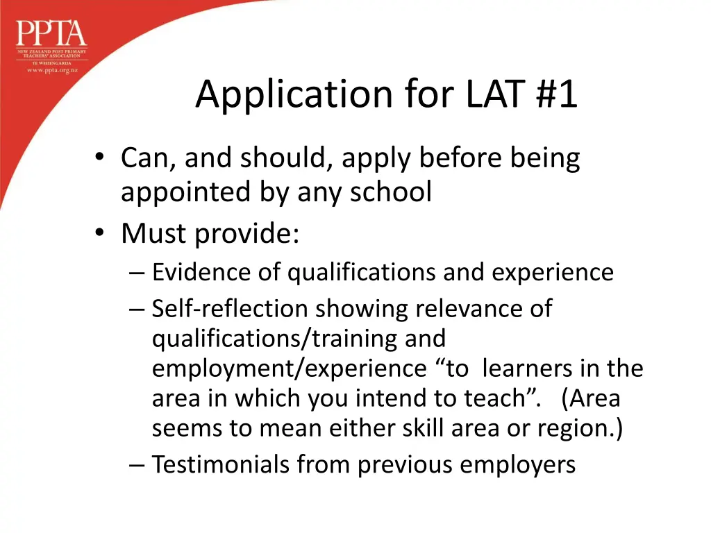 application for lat 1