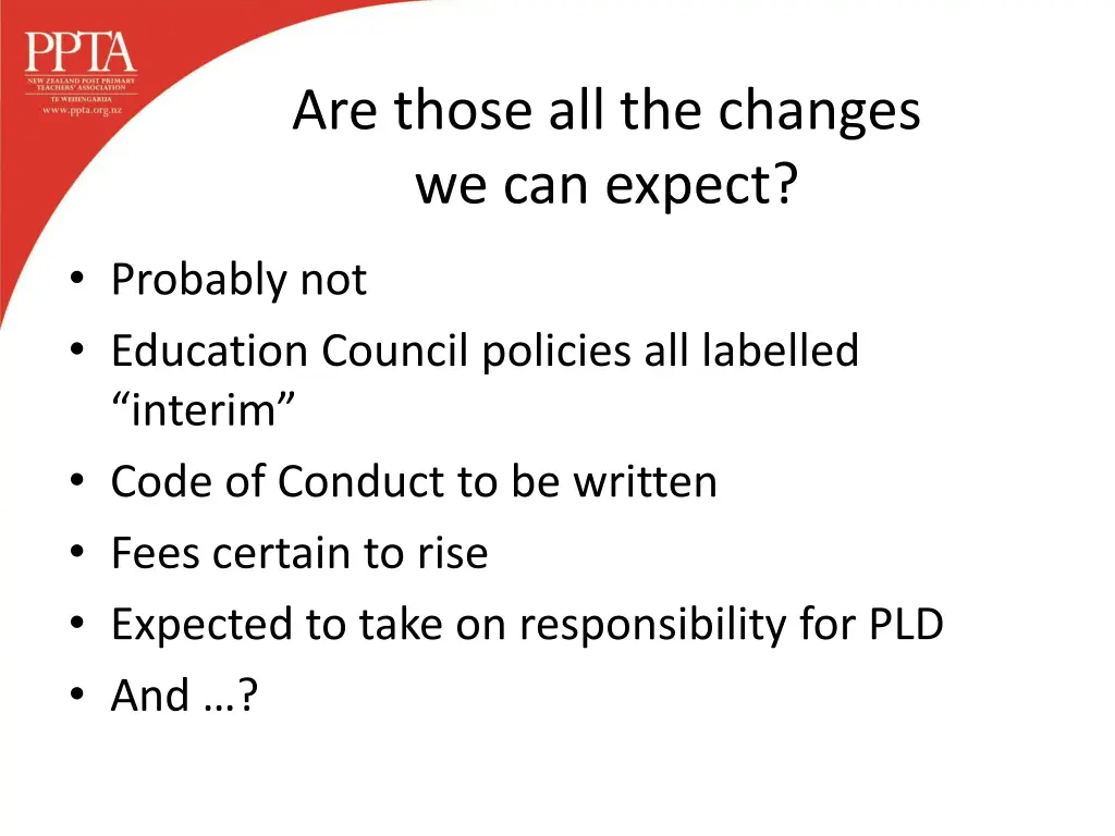 are those all the changes we can expect
