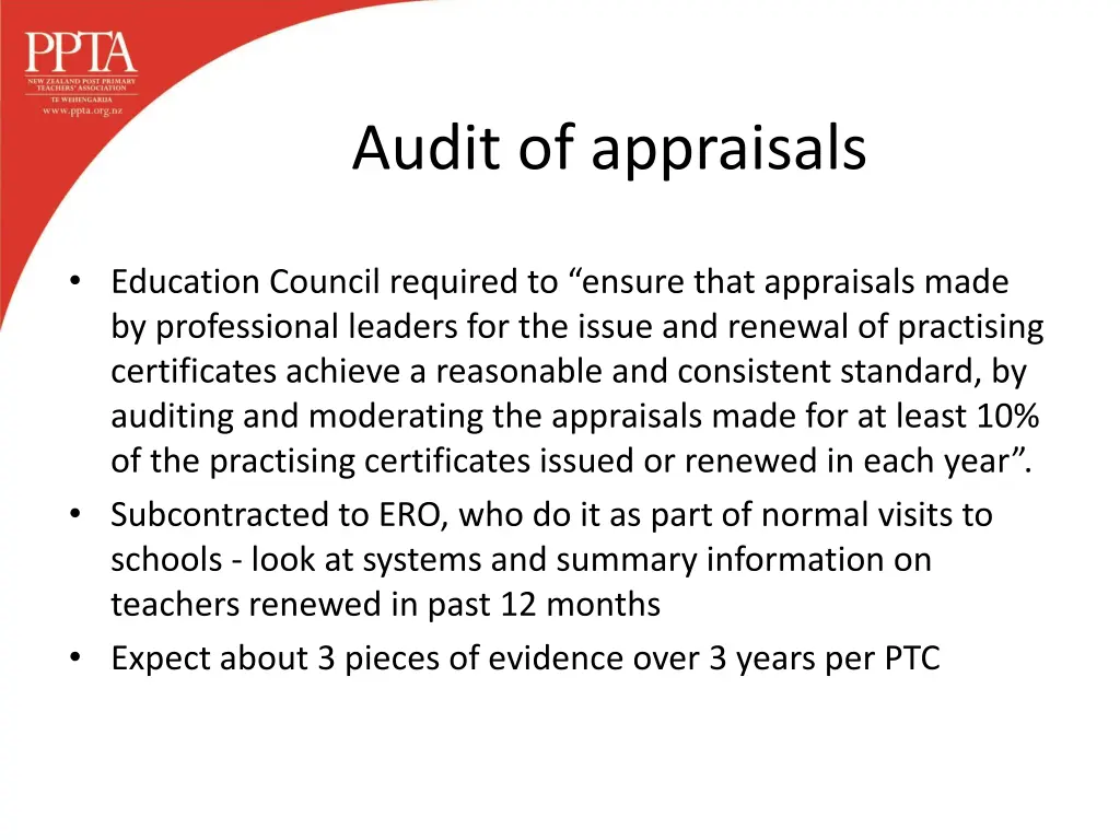 audit of appraisals