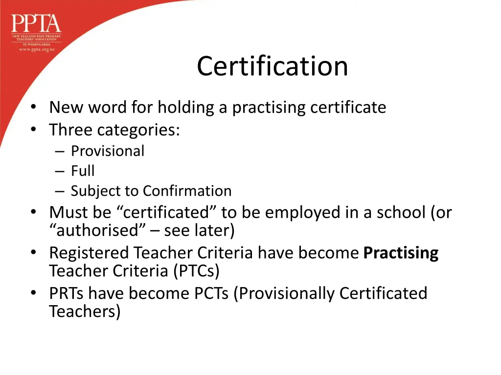 certification