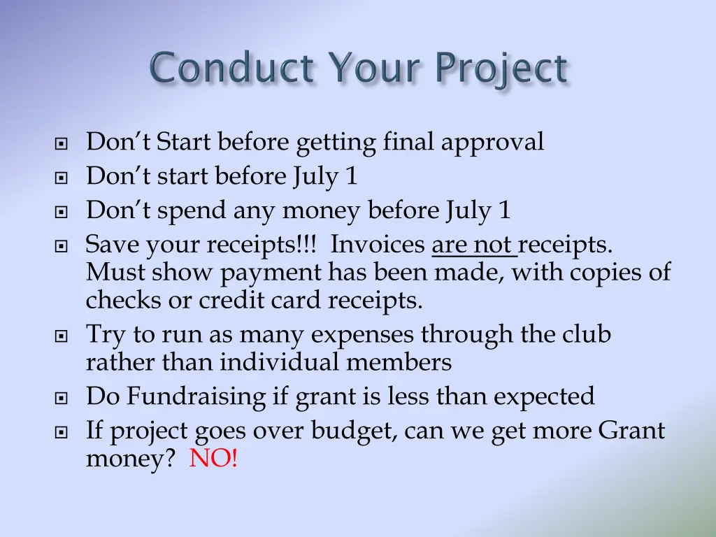 don t start before getting final approval