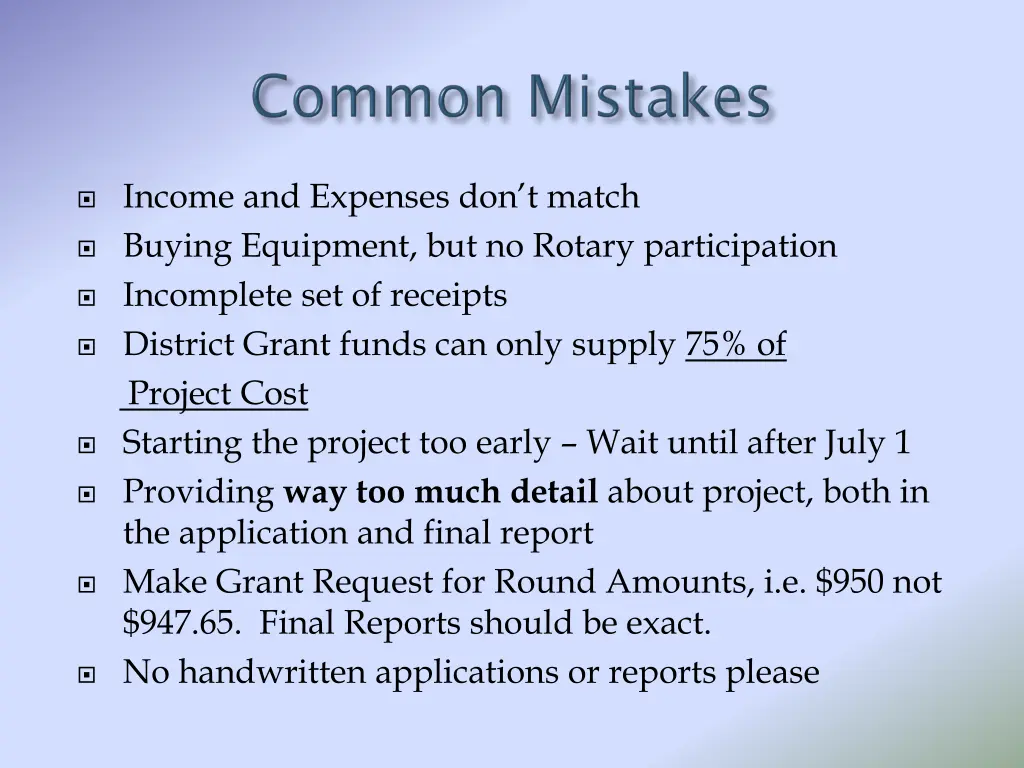 income and expenses don t match buying equipment
