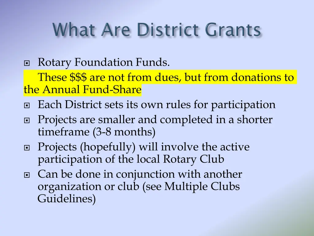 rotary foundation funds these are not from dues