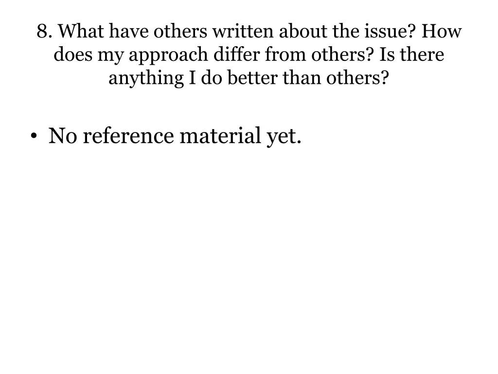 8 what have others written about the issue