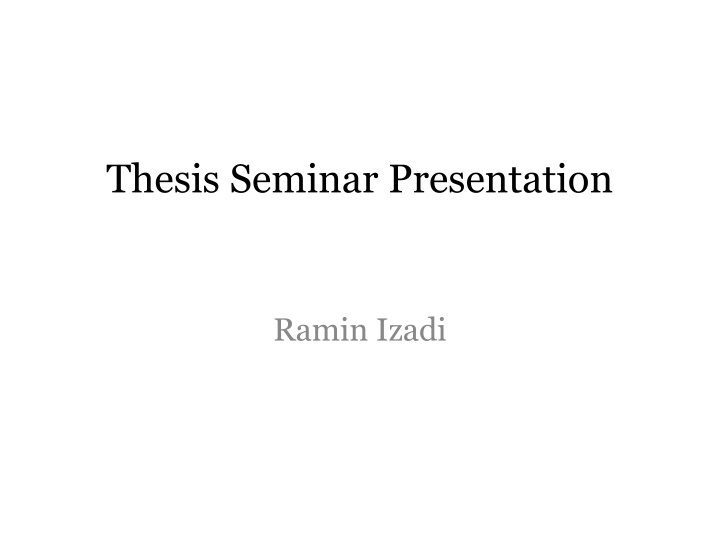 thesis seminar presentation