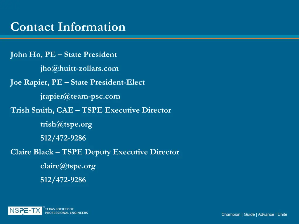 contact information