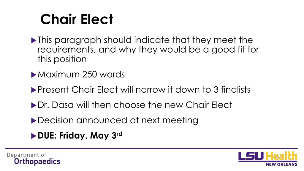 chair elect 2