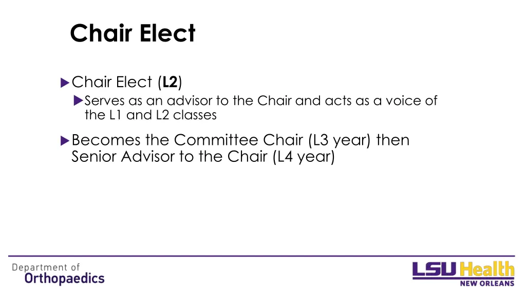 chair elect