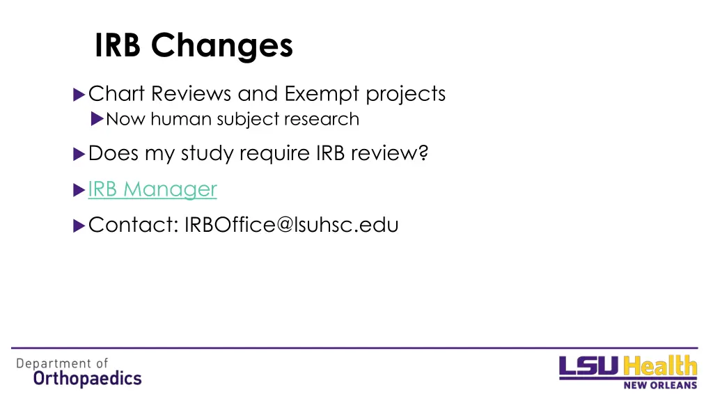 irb changes