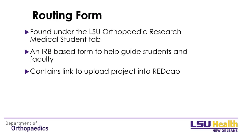 routing form