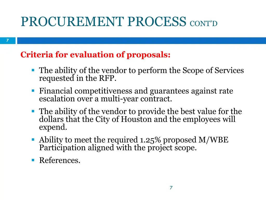 procurement process cont d