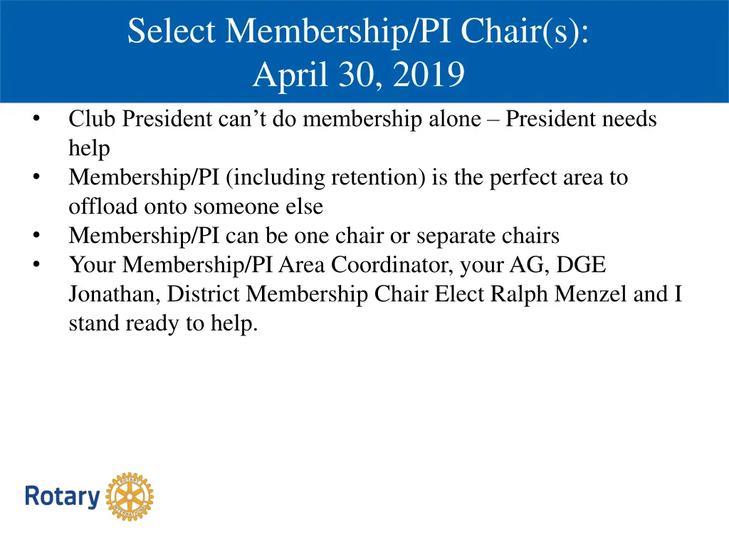 select membership pi chair s april 30 2019