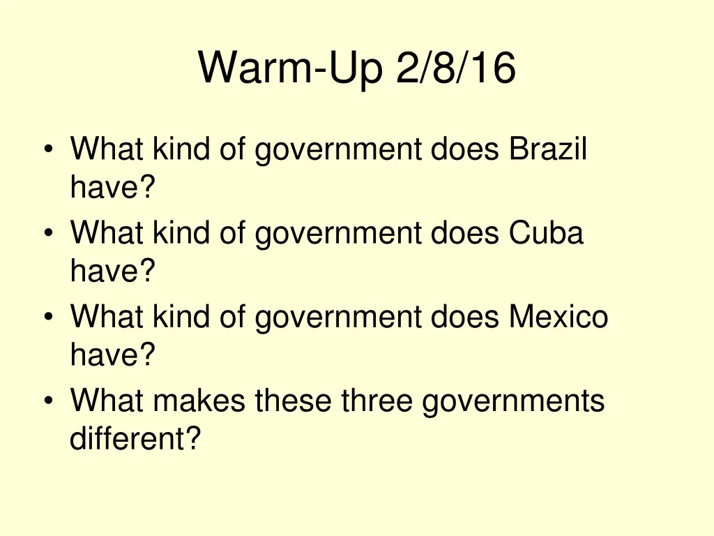 warm up 2 8 16