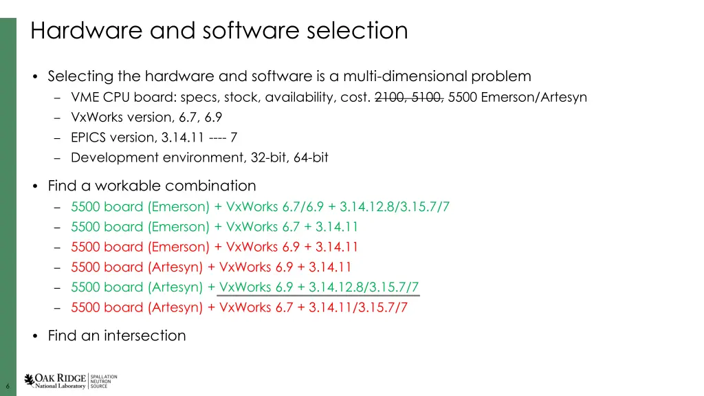 hardware and software selection